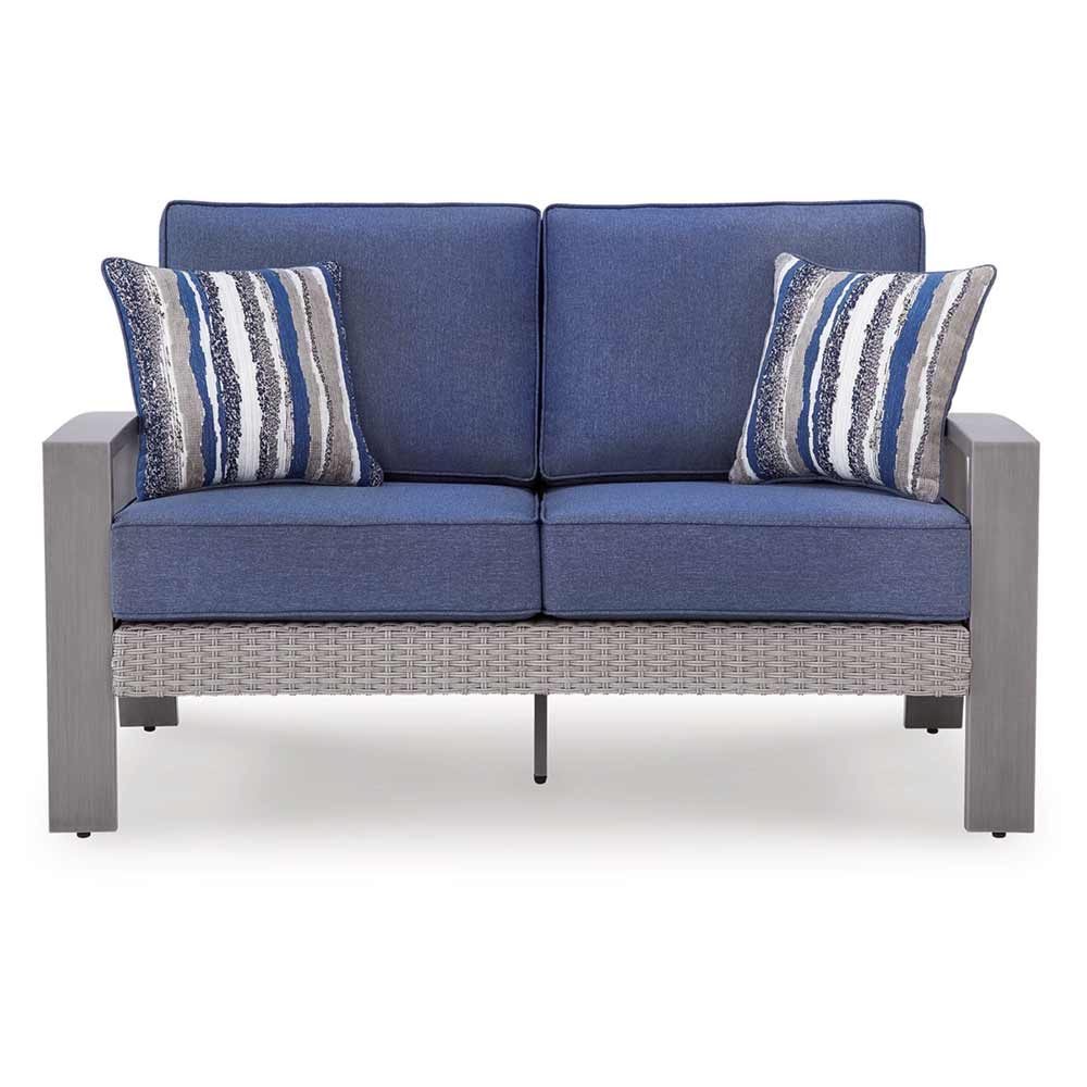 Ashley Furniture - Dillon Beach Outdoor Loveseat with Cushion Loveseat Ashley Furniture