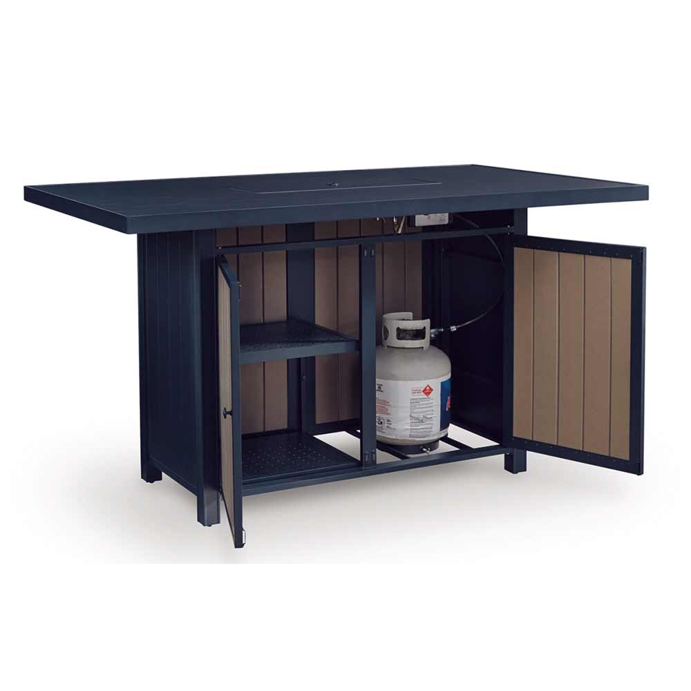 Ashley Furniture - Mabry Shores Outdoor Bar Table with Fire Pit Bar Cart Ashley Furniture