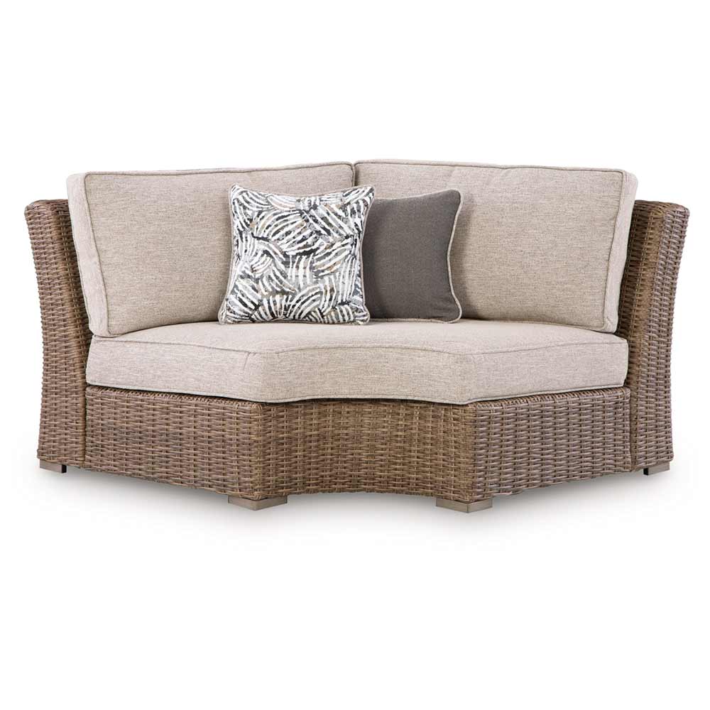 Ashley Furniture - Revare Beach Outdoor Curved Corner Chair with Cushion Chair Ashley Furniture