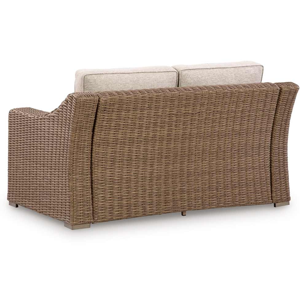 Ashley Furniture - Revare Beach Outdoor Loveseat with Cushion Loveseat Ashley Furniture
