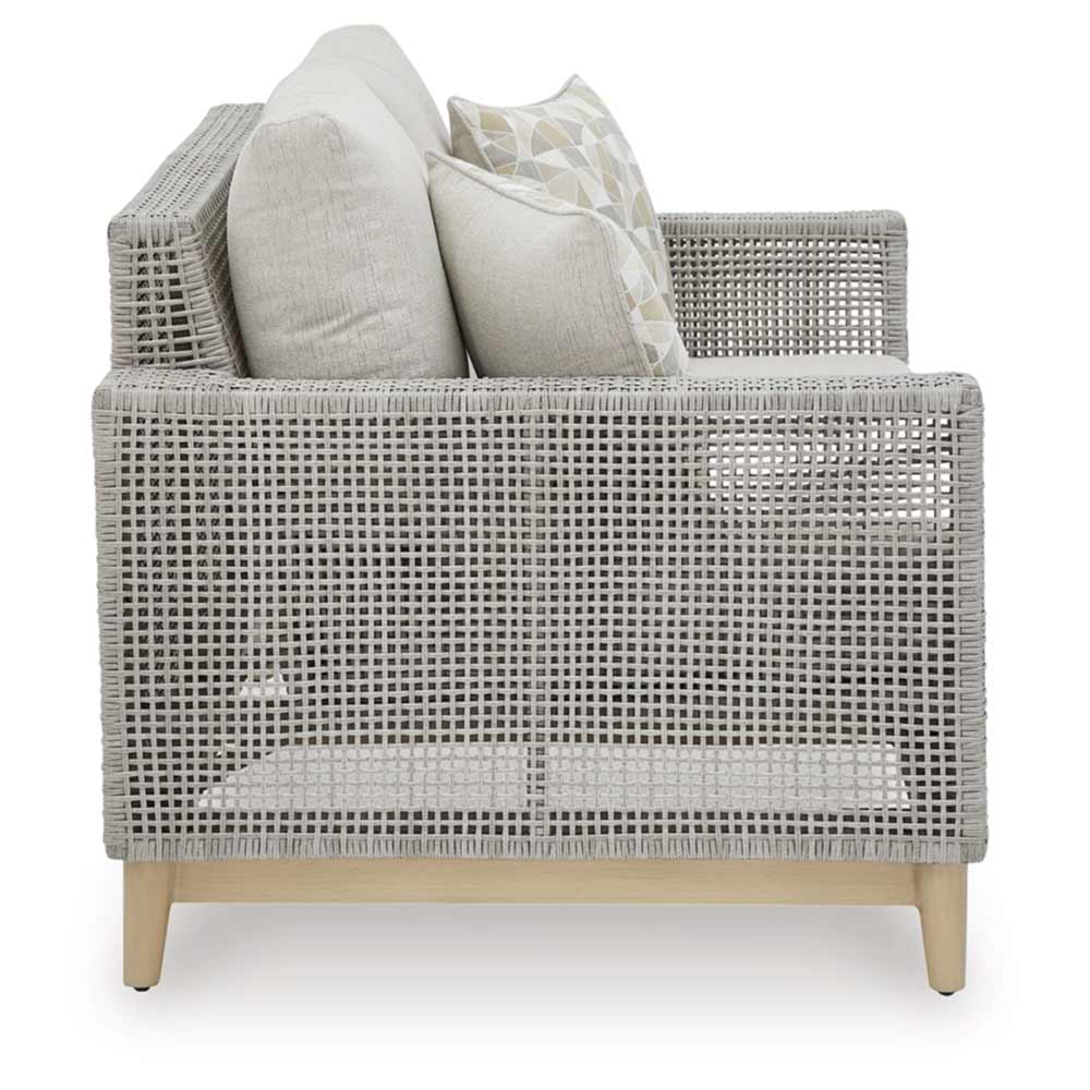 Ashley Furniture - Seton Creek Outdoor Loveseat with Cushion Loveseat Ashley Furniture