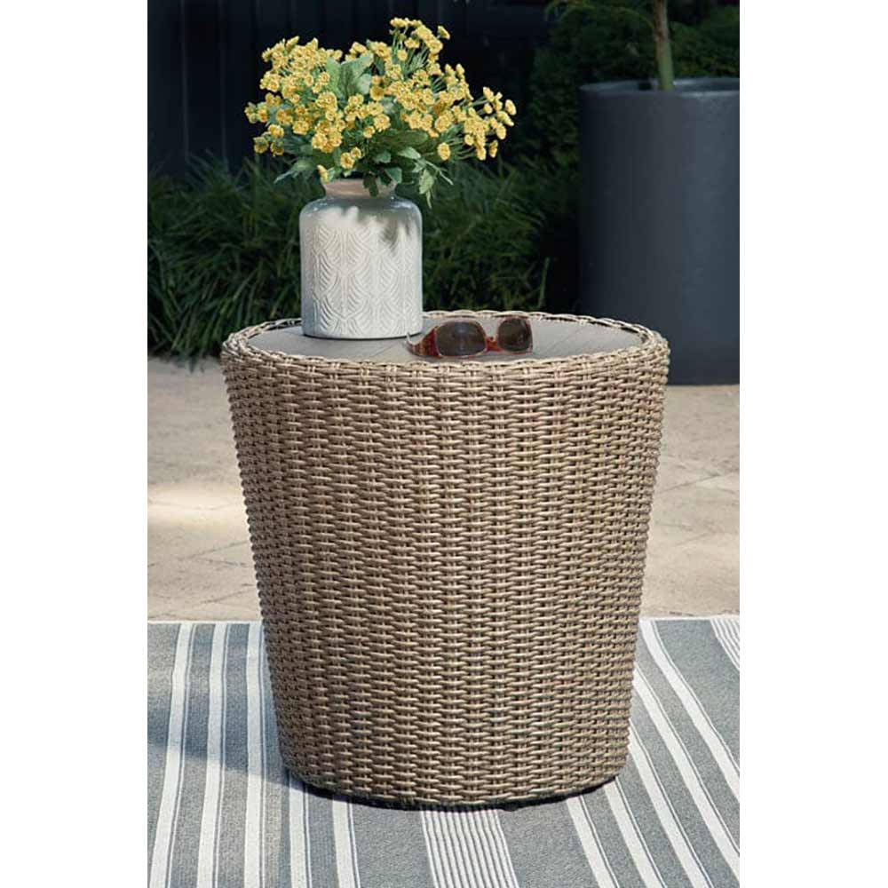 Ashley Furniture - Wicker Danson Outdoor End Table Outdoor Furniture Ashley Furniture