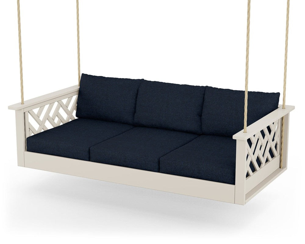 Chippendale Daybed Swing - Sand / Marine Indigo