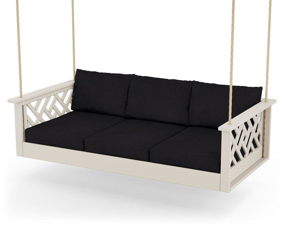 Chippendale Daybed Swing - Sand / Midnight Linen