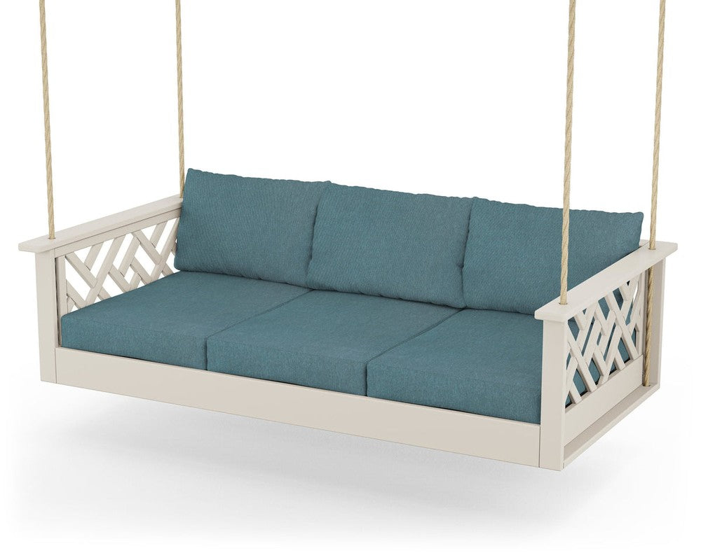 Chippendale Daybed Swing - Sand / Ocean Teal