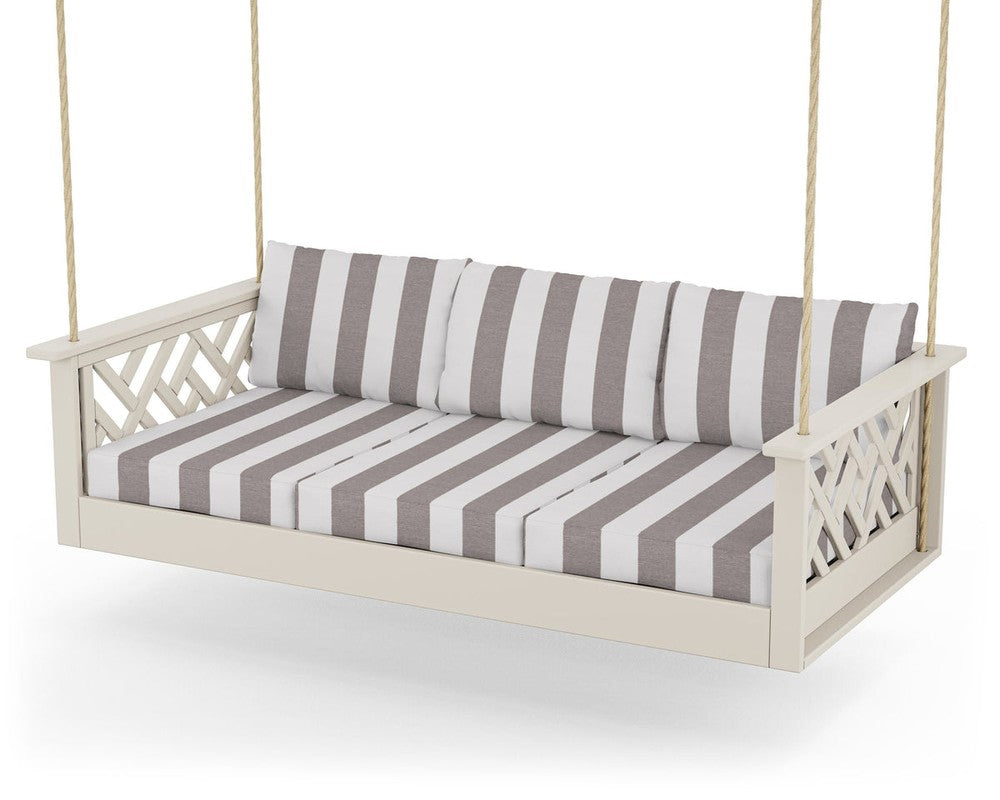 Chippendale Daybed Swing - Sand / Cabana Stripe Grey Mist