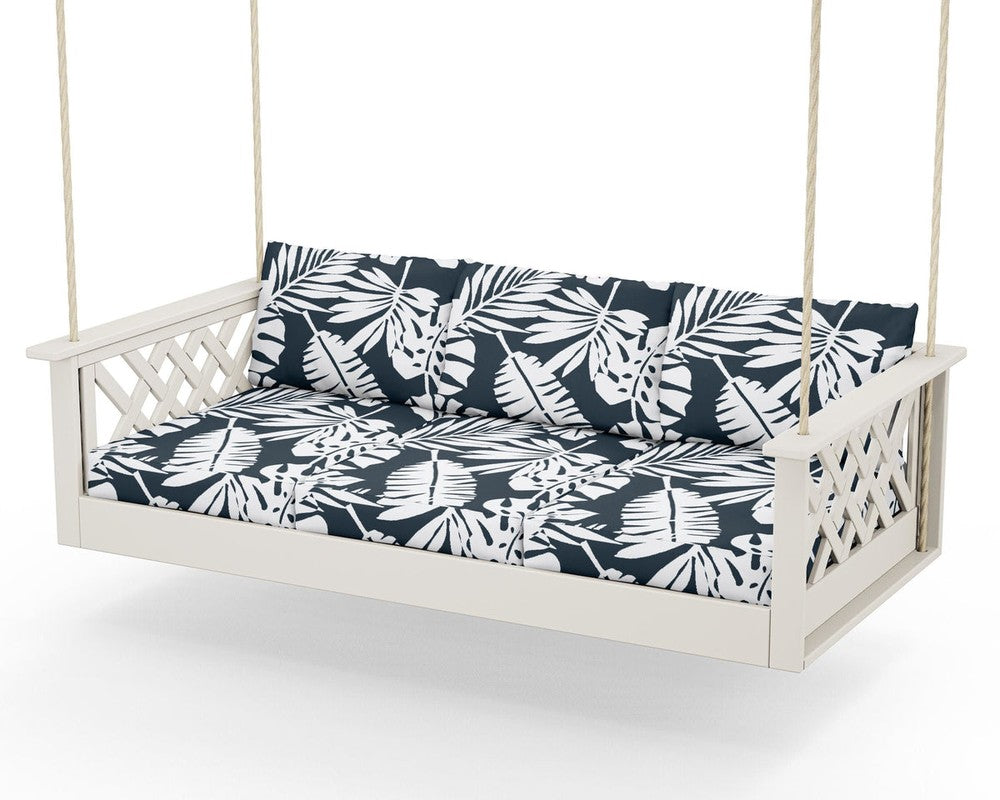 Wovendale Daybed Swing - Sand / Leaf Marine Indigo