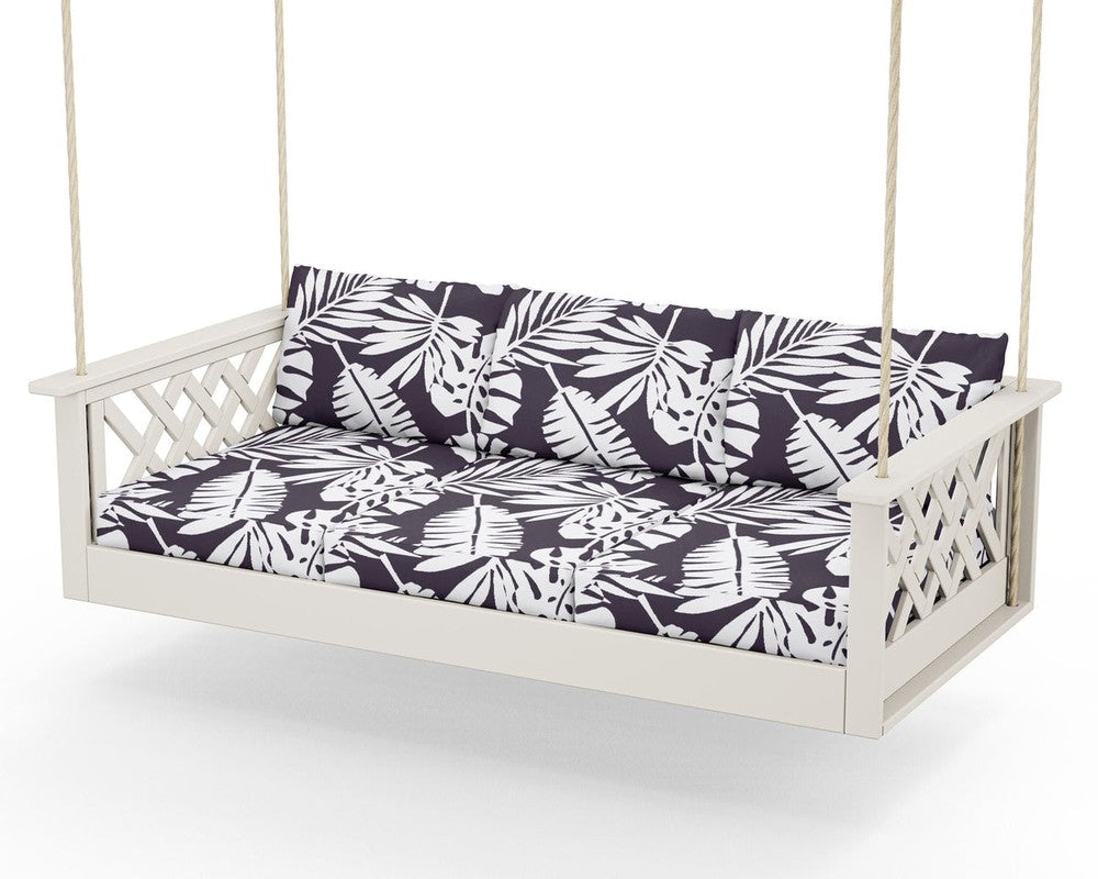 Wovendale Daybed Swing - Sand / Leaf Navy