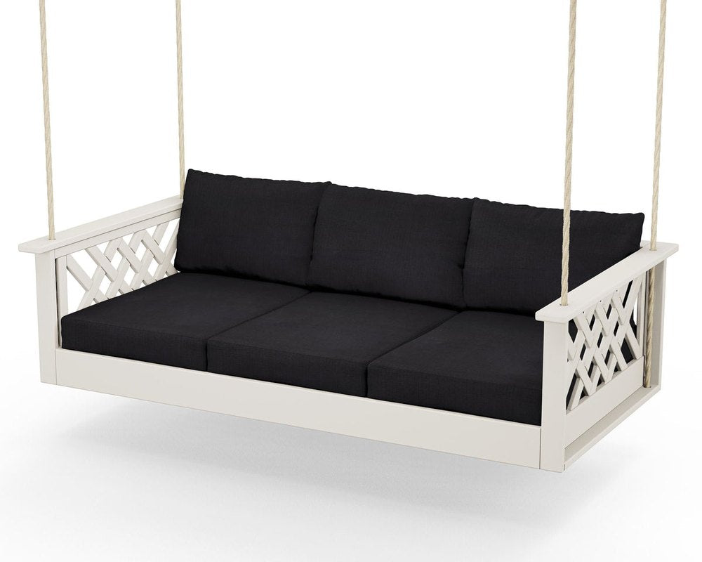 Wovendale Daybed Swing - Sand / Midnight Linen