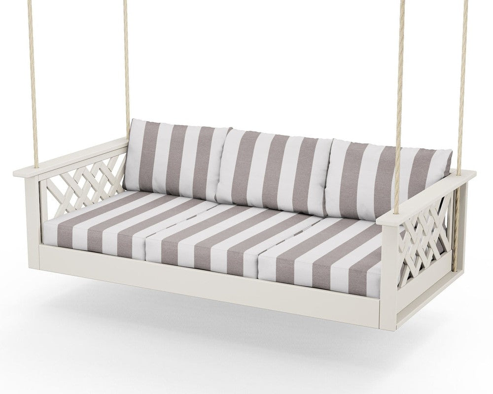 Wovendale Daybed Swing - Sand / Cabana Stripe Grey Mist