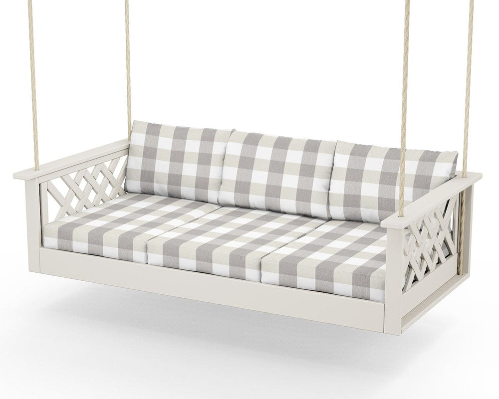 Wovendale Daybed Swing - Sand / Buffalo Plaid Grey Mist