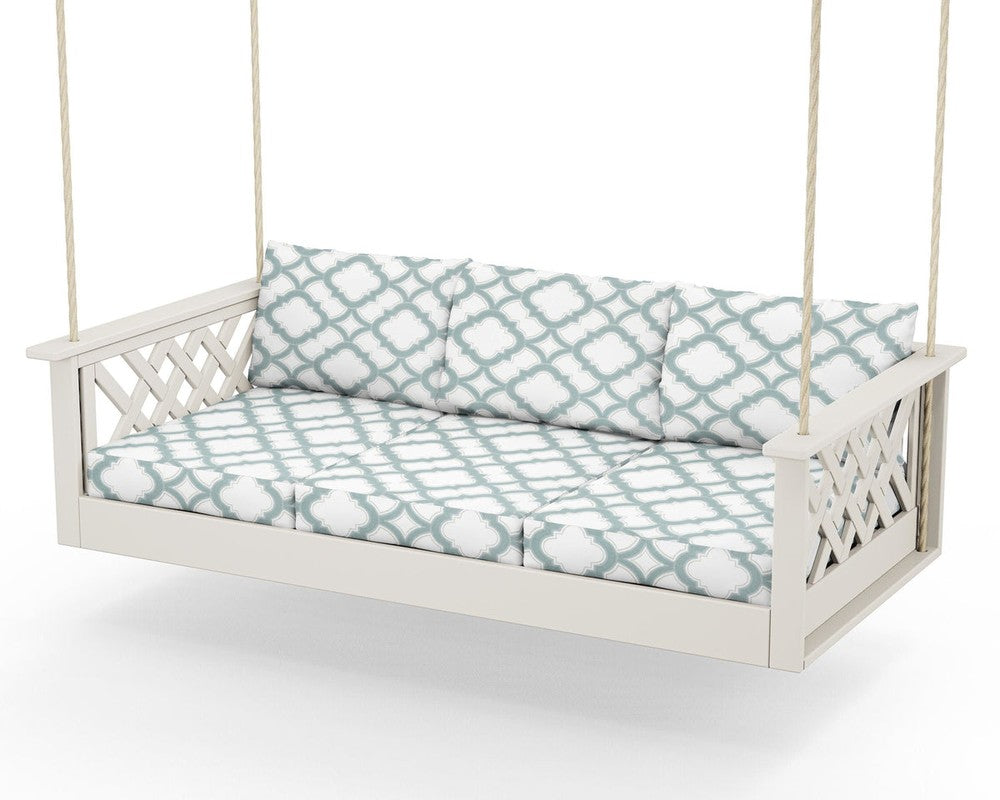 Wovendale Daybed Swing - Sand / Trellis Glacier Spa