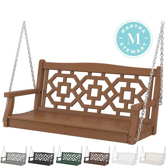 POLYWOOD® Martha Stewart Chinoiserie 48” Swing - MSTGS481 Benches POLYWOOD®