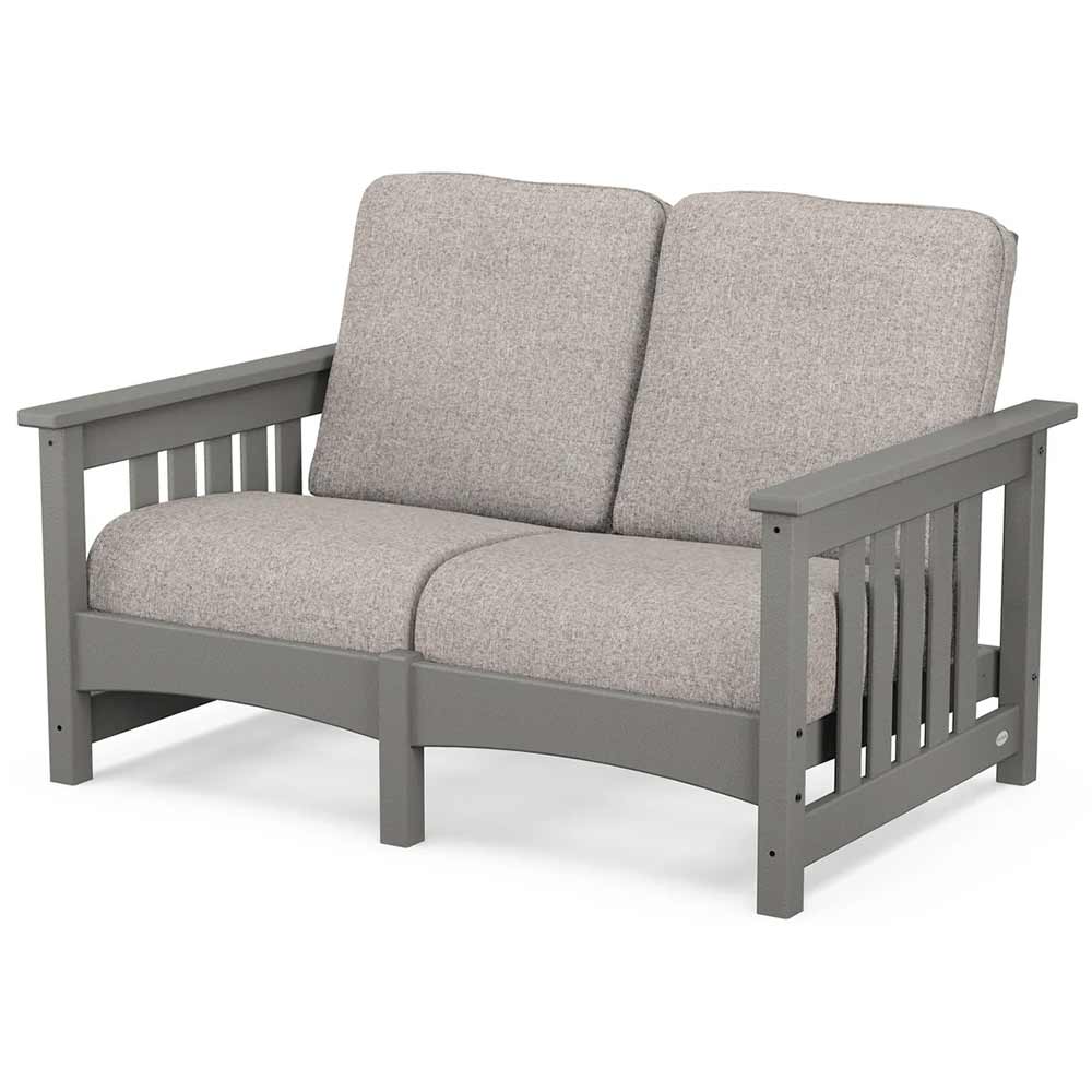POLYWOOD® - Club Mission Loveseat - PWCMC47GY Outdoor Furniture POLYWOOD®