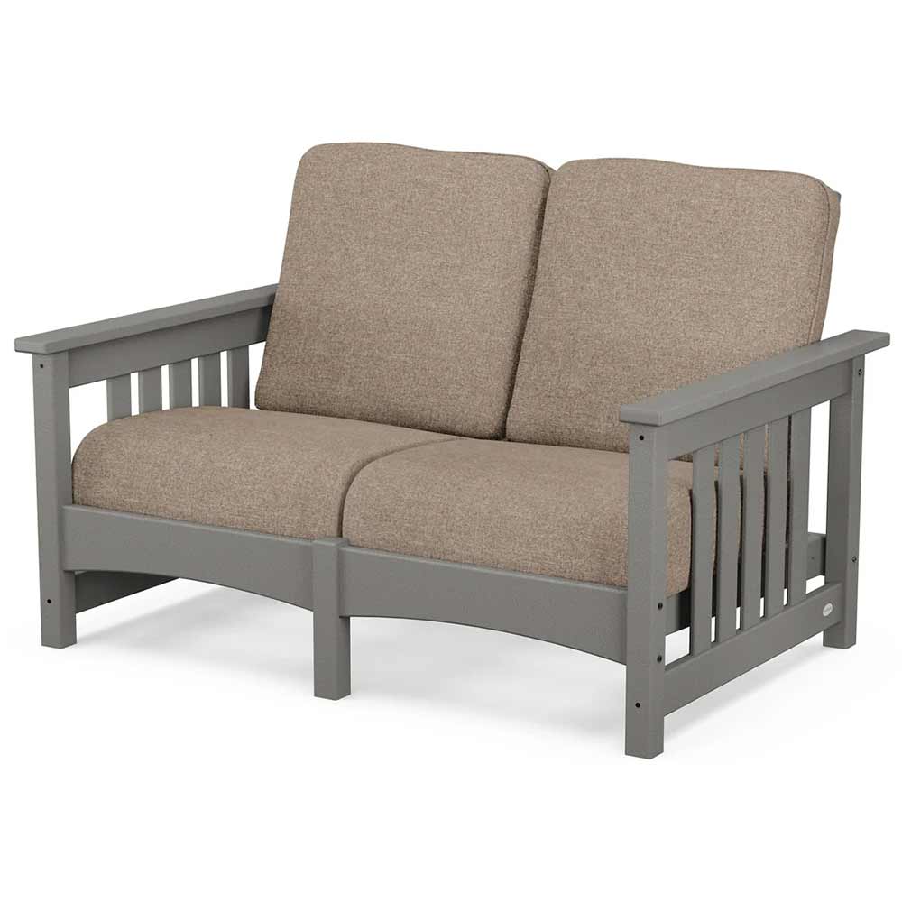 POLYWOOD® - Club Mission Loveseat - PWCMC47GY Outdoor Furniture POLYWOOD®