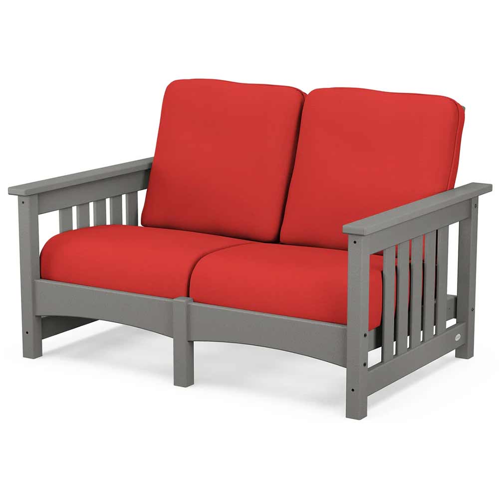 POLYWOOD® - Club Mission Loveseat - PWCMC47GY Outdoor Furniture POLYWOOD®