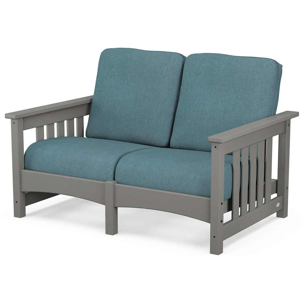 POLYWOOD® - Club Mission Loveseat - PWCMC47GY Outdoor Furniture POLYWOOD®
