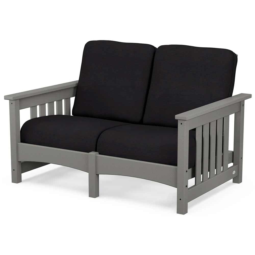 POLYWOOD® - Club Mission Loveseat - PWCMC47GY Outdoor Furniture POLYWOOD®