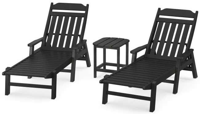 POLYWOOD® Country Living 3-Piece Chaise Set with Arms - PWS1551-1