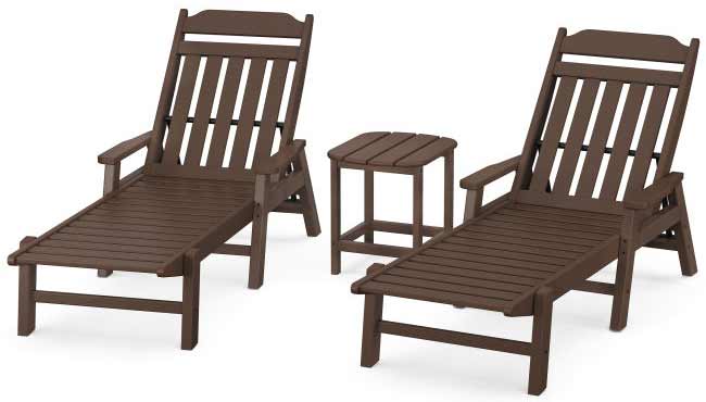 POLYWOOD® Country Living 3-Piece Chaise Set with Arms - PWS1551-1