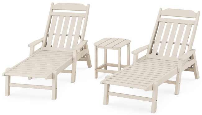 POLYWOOD® Country Living 3-Piece Chaise Set with Arms - PWS1551-1