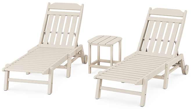 POLYWOOD® Country Living 3-Piece Chaise Set with Wheels - PWS1553-1