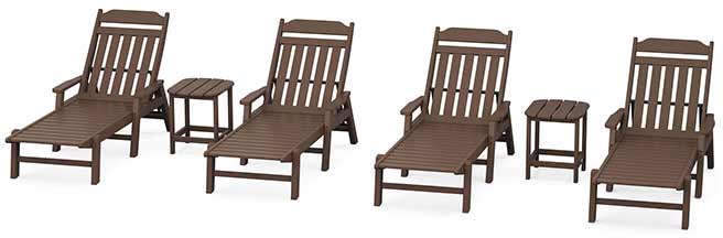 POLYWOOD® Country Living 6-Piece Chaise Set with Arms - PWS1555-1