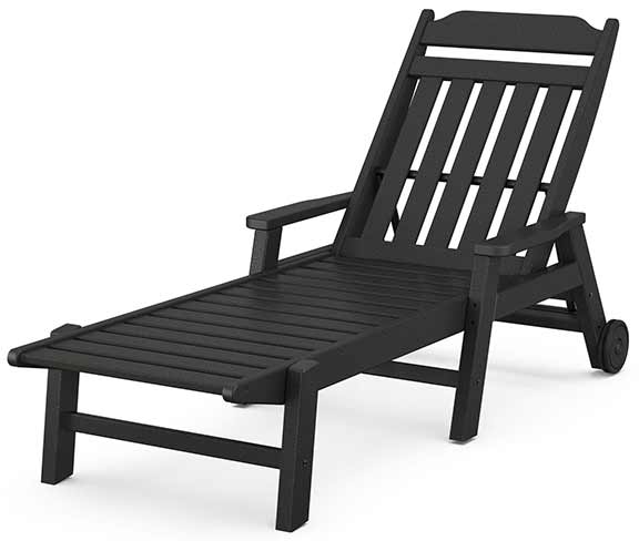 POLYWOOD® Country Living Chaise with Arms and Wheels - CLCW2280