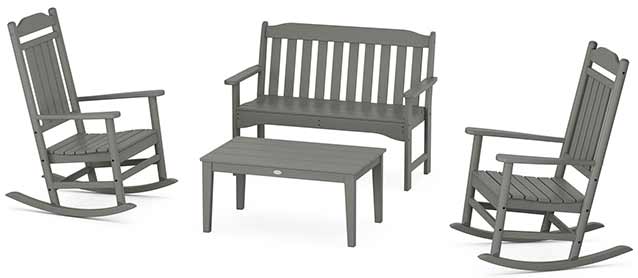 POLYWOOD® Country Living Legacy Rocking Chair 4-Piece Porch Set - PWS1421-1 Patio Set POLYWOOD®