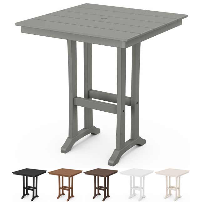 POLYWOOD® Farmhouse Trestle 37" Bar Table - PLB81-T1L1 Table POLYWOOD®