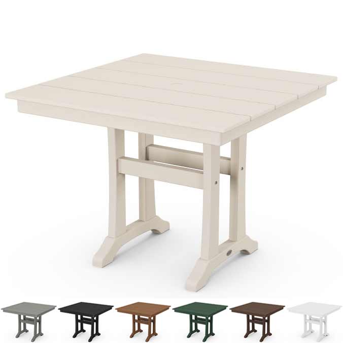 POLYWOOD® Farmhouse Trestle 37&quot; Dining Table - PL81-T1L1