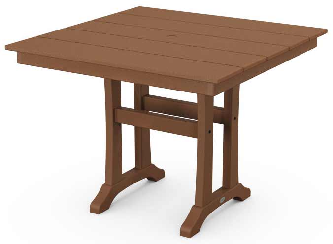 POLYWOOD® Farmhouse Trestle 37&quot; Dining Table - PL81-T1L1