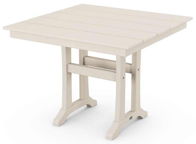 POLYWOOD® Farmhouse Trestle 37&quot; Dining Table - PL81-T1L1