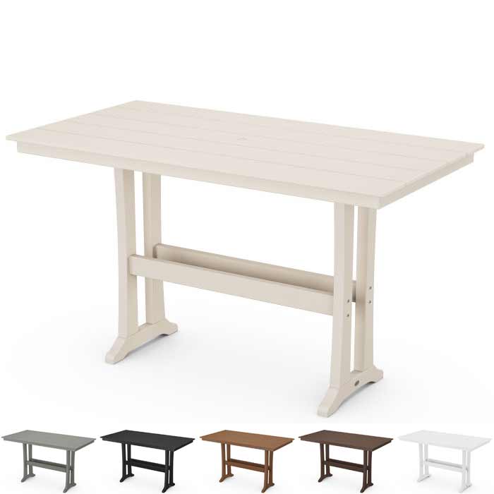 POLYWOOD® Farmhouse Trestle 37&quot; x 72&quot; Bar Table - PLB83-T1L1