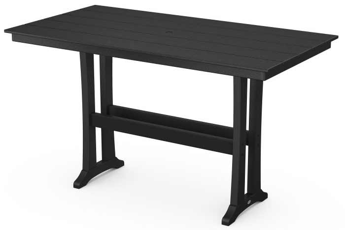 POLYWOOD® Farmhouse Trestle 37&quot; x 72&quot; Bar Table - PLB83-T1L1