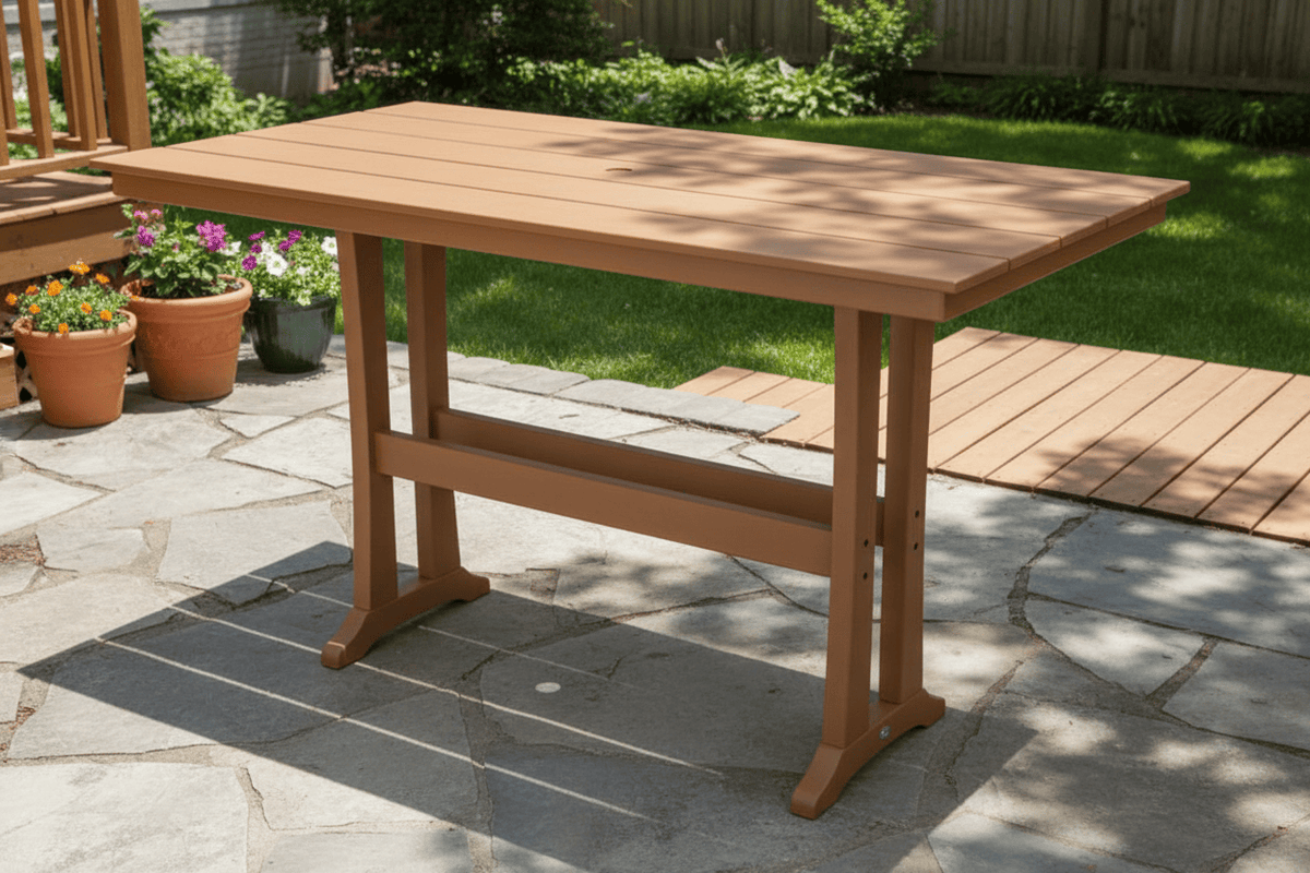 POLYWOOD® Farmhouse Trestle 37" x 72" Bar Table - PLB83-T1L1