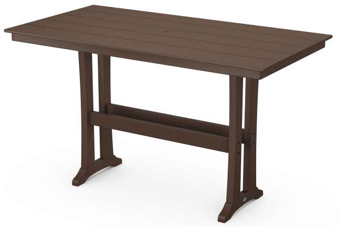 POLYWOOD® Farmhouse Trestle 37&quot; x 72&quot; Bar Table - PLB83-T1L1