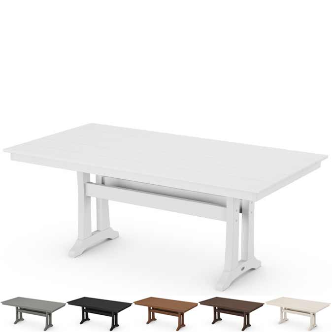 POLYWOOD® Farmhouse Trestle 37&quot; x 72&quot; Dining Table - PL83-T1L1