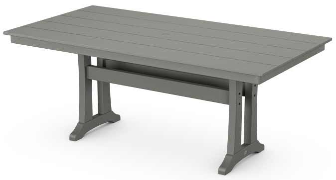 POLYWOOD® Farmhouse Trestle 37&quot; x 72&quot; Dining Table - PL83-T1L1