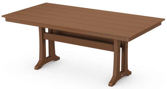 POLYWOOD® Farmhouse Trestle 37&quot; x 72&quot; Dining Table - PL83-T1L1