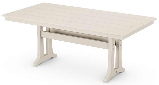 POLYWOOD® Farmhouse Trestle 37&quot; x 72&quot; Dining Table - PL83-T1L1