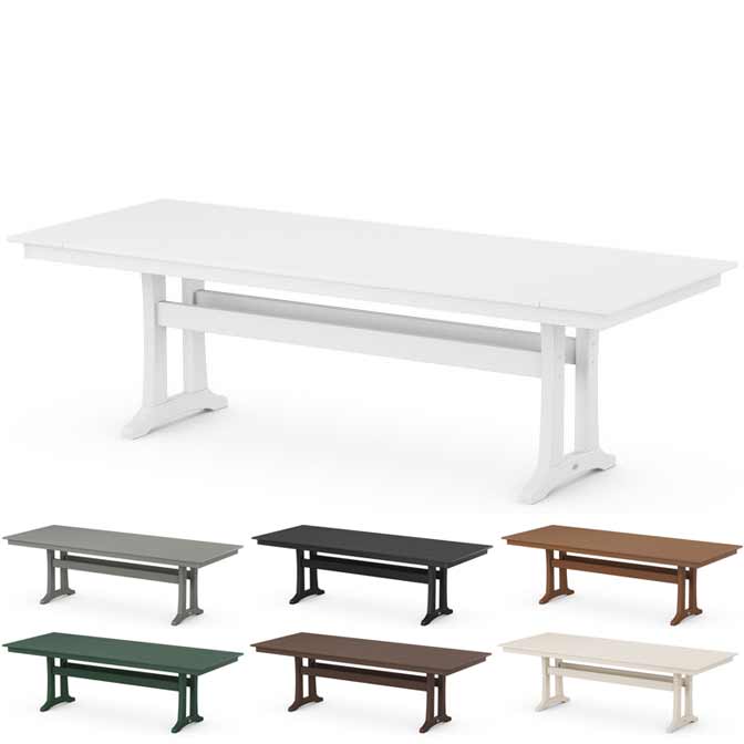 POLYWOOD® Farmhouse Trestle 38" x 96" Dining Table - PL84-T1L1 Table POLYWOOD®