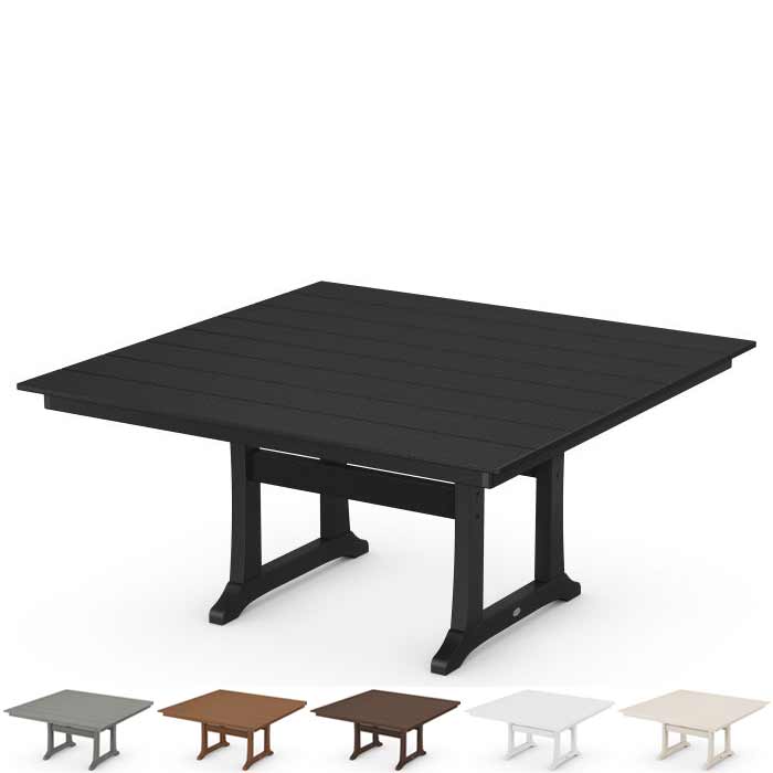 POLYWOOD® Farmhouse Trestle 59&quot; Dining Table - PL85-T1L1