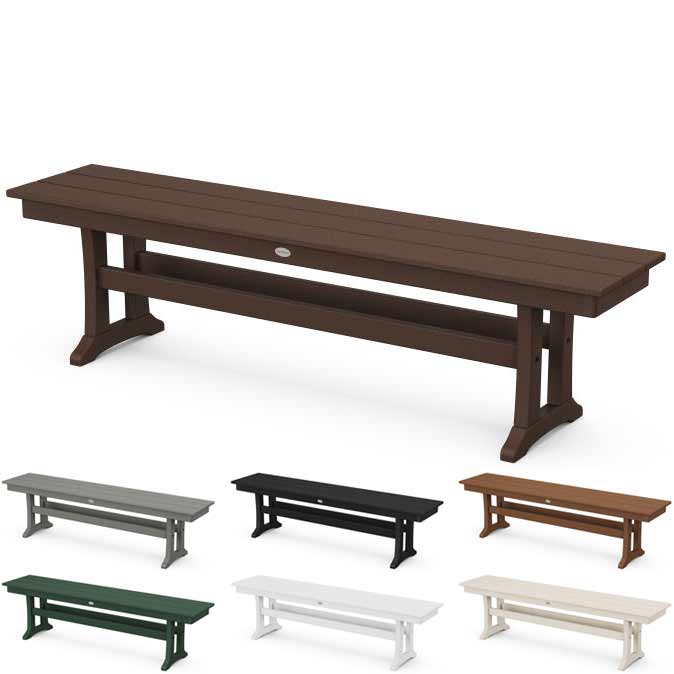 POLYWOOD® Farmhouse Trestle 65" Bench - PL36-T1L1 Benches POLYWOOD®