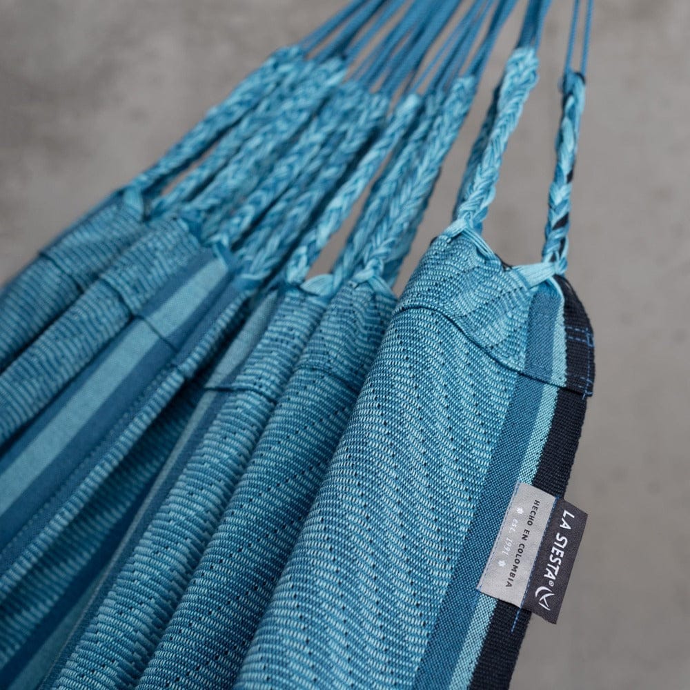 Flora Blue Zebra Organic Cotton Kingsize Hammock Hammock La Siesta