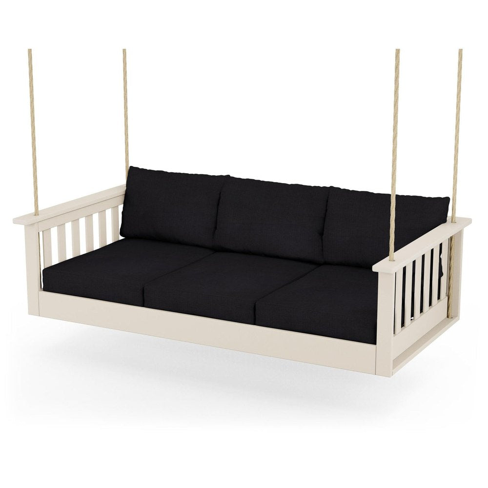 Vineyard Daybed Swing - Sand / Midnight Linen