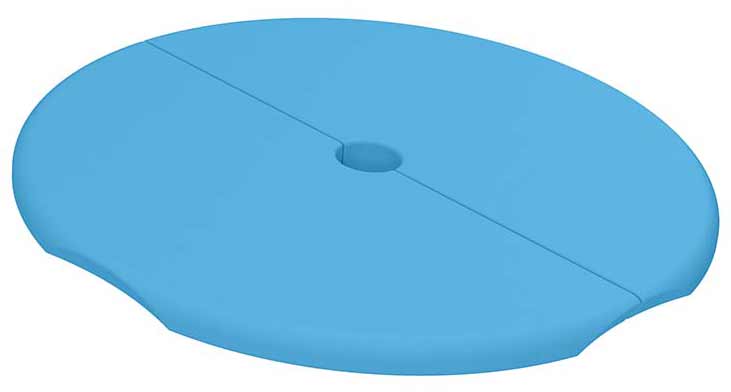 Ledge Lounger - Signature Side Table Lid With Umbrella Hole - In Pool Furniture Pool Furniture Ledge Lounger