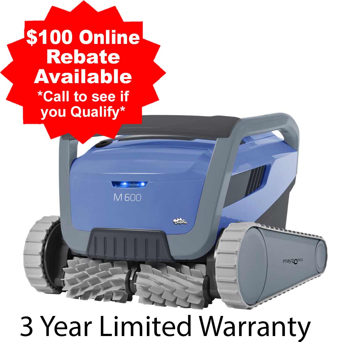 Maytronics Dolphin M600 Robotic Pool Cleaner $100 Online Rebate, 3 Year Limited Warranty