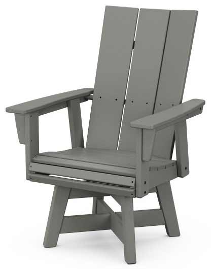 POLYWOOD® Modern Curveback Adirondack Swivel Dining Chair - ADDSV620