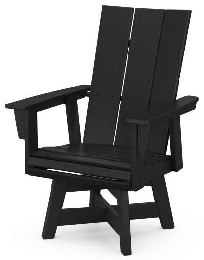 POLYWOOD® Modern Curveback Adirondack Swivel Dining Chair - ADDSV620